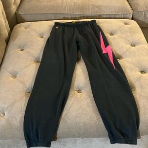 Aviator Nation dark grey bolt sweatpants Medium